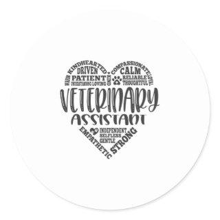 Vet assistant, veterinary assistant classic round sticker