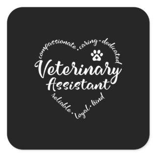 Vet assistant, veterinary assistant square sticker