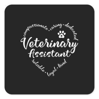 Vet assistant, veterinary assistant square sticker