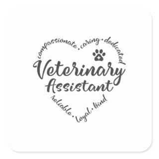 Vet assistant, veterinary assistant square sticker