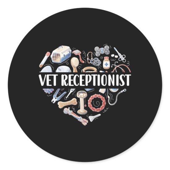 Vet Receptionist Veterinarian Receptionist Vet Sec Classic Round Sticker