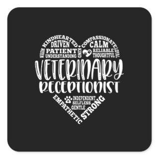 Vet receptionist veterinary receptionist square sticker