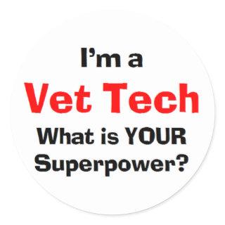 vet tech, awesome classic round sticker