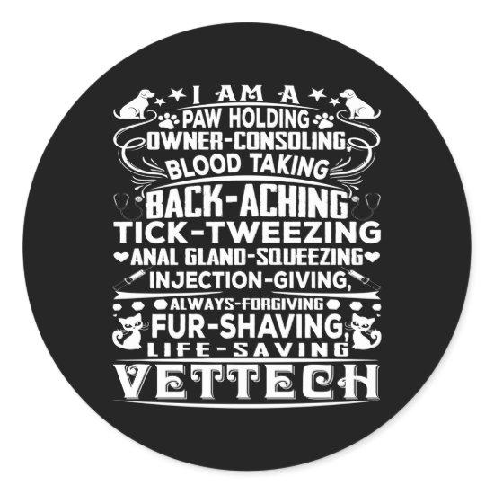 Vet Tech Vet Tech Grey Small Classic Round Sticker