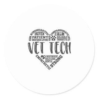 Vet tech, veterinarian tech, vet technician classic round sticker