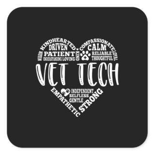 Vet tech, veterinarian tech, vet technician square sticker