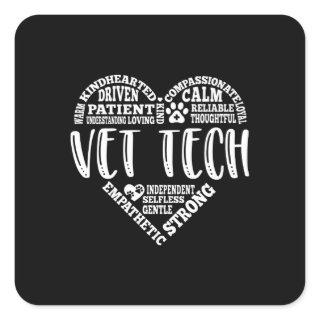 Vet tech, veterinarian tech, vet technician square sticker