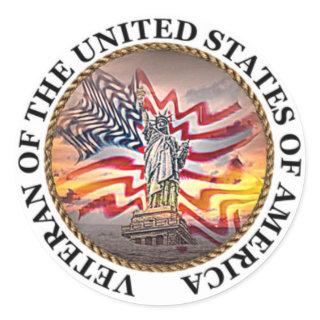 Veteran Classic Round Sticker