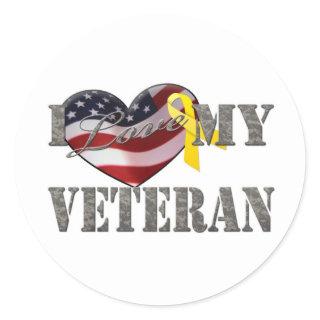 Veteran Love Classic Round Sticker