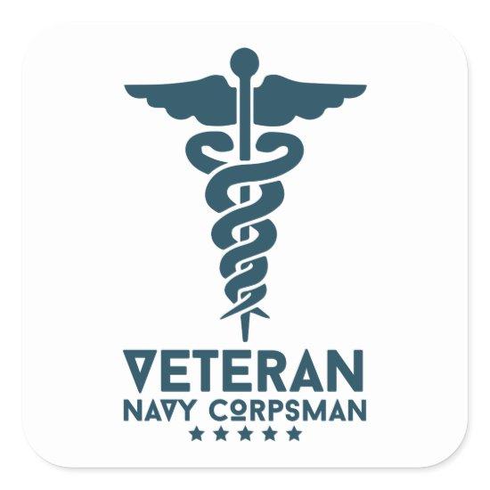 Veteran Navy Corpsman | Honoring Military Medical  Square Sticker