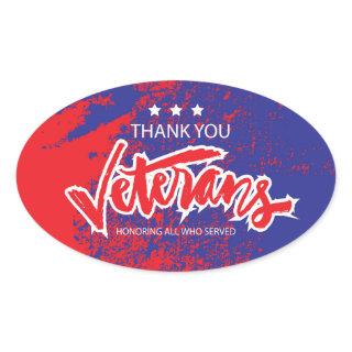 Veterans Day Postcard Oval Sticker