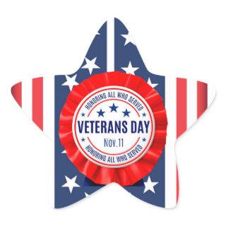 Veterans Day Rosette sticker