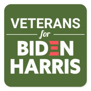 Veterans for Biden Harris Custom Text Green Square Sticker