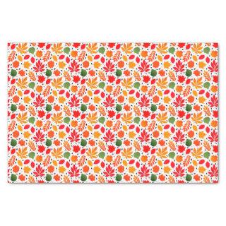 Vibrant Autumn Leaves Multi-Colored Pattern Tissue Paper