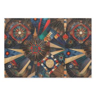 Vibrant Blue "Ancient Indigenous Chronicles" Wrap   Sheets