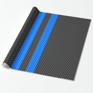 Vibrant Blue Carbon Fiber Style Racing Stripes
