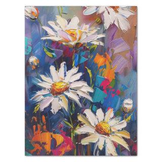 Vibrant Colored Daisy Flowers Decoupage  Tissue Paper