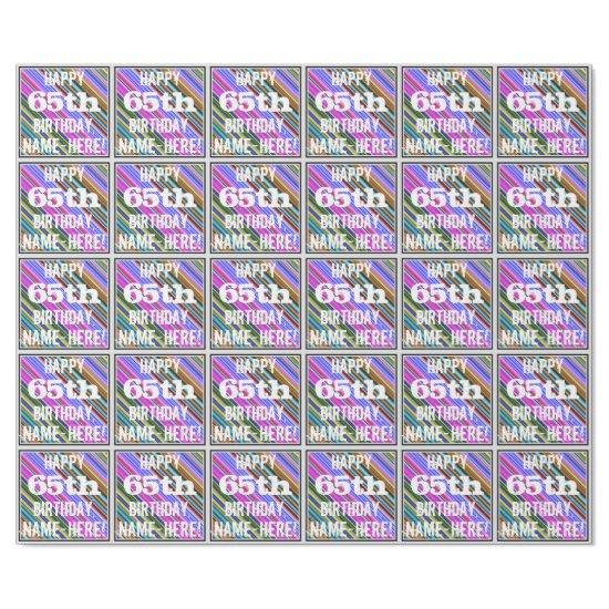 Vibrant, Colorful 65th Birthday + Custom Name