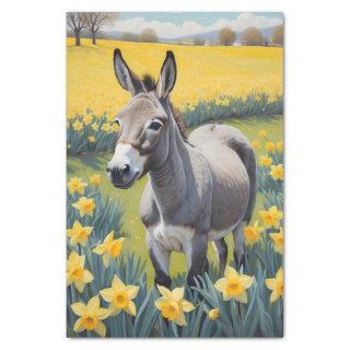 Vibrant Donkey And Yellow Daffodils Tissue Paper
