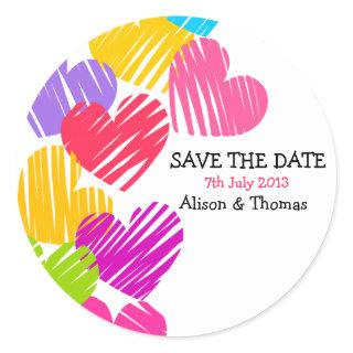 Vibrant hearts 'Save the date' Sticker