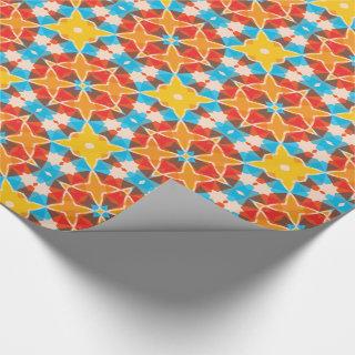 Vibrant Retro 3D Block Colors Kaleidoscope Pattern