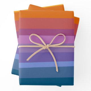 Vibrant Retro Sunset Rainbow Gradient Bright Color  Sheets