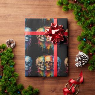 Vibrant Skull Art on Black Background