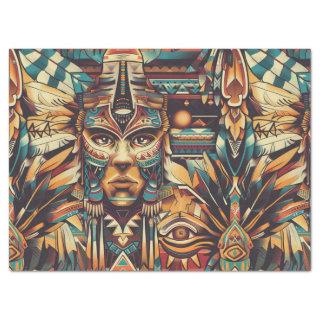 Vibrant Teal "Mesoamerican Motif" Wrap Tissue Pape Tissue Paper
