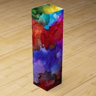 Vibrantly colorful wine box