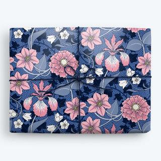 Victorian Blue and Pink Floral