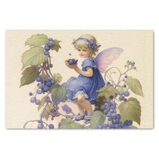 Victorian “Blueberry Fairy” in a Leafy Garden Wrap Tissue Paper