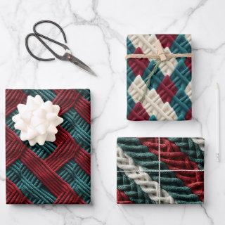 Victorian Crosshatch Woolen Christmas Pattern  Sheets