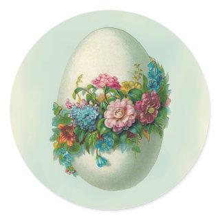 Victorian Easter Flower Egg Classic Round Sticker
