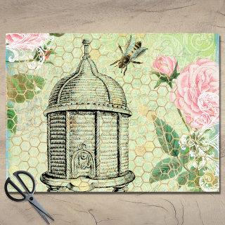 Victorian Floral Beehive Decoupage Tissue Paper
