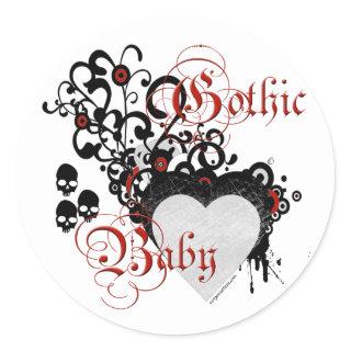 Victorian gothic baby classic round sticker