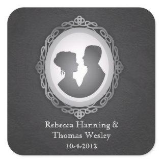 Victorian Gothic Cameo Wedding Stickers