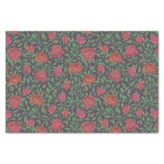Victorian Gothic Perfect Red & Fuchsia Roses Tissue Paper