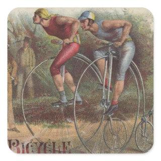 Victorian High Wheel Bicycles Square Sticker