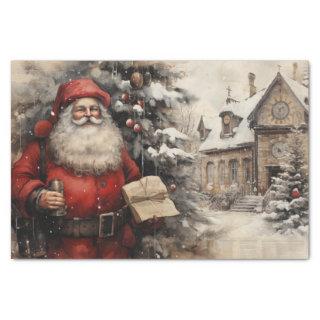 Victorian Santa Claus Father Christmas Deoupage Tissue Paper