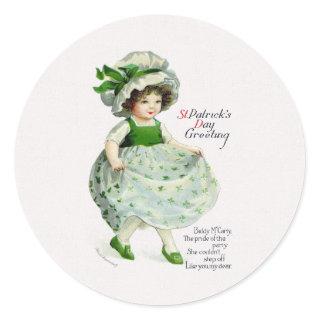 Victorian St Patrick's Day Classic Round Sticker