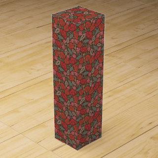 Victorian Steampunk Old Lock Key Red Poppies Wine Box