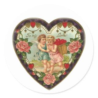 Victorian Valentine To My Love II Classic Round Sticker