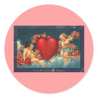 Victorian Valentine To My Valentine Classic Round Sticker