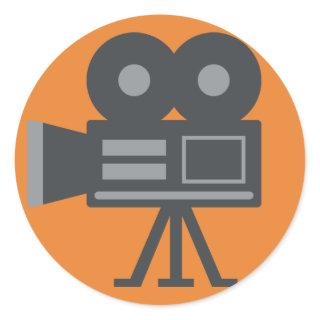 Video Camera Emoji Classic Round Sticker