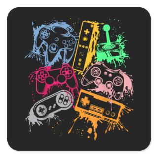 Video Game Console Controllers Retro 80's 90's Arc Square Sticker