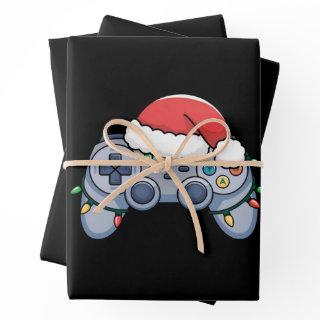 Video Game Controller Christmas Santa Hat Gamer  Sheets
