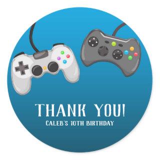 Video Game Controllers Gamer Birthday Party Favor Classic Round Sticker