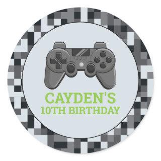 Video Game Level Up Controller Birthday Party Classic Round Sticker