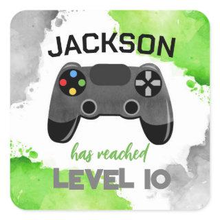 Video Game Party On Level Up Favor Stickers Labels