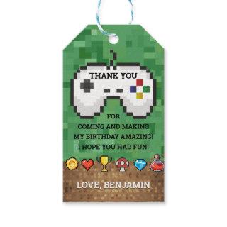Video Game Retro Icons Level Up Birthday Gift Tags